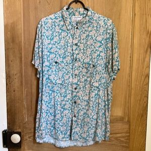 American Apparel soft abstract pattern button-down shirt. made in USA